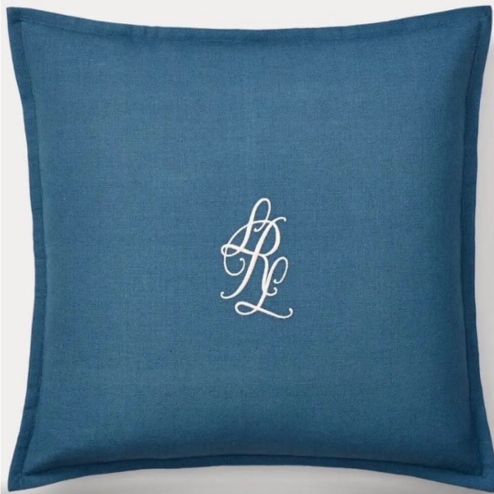 Lauren RALPH LAUREN  (2) JULIANNE MONOGRAM THROW PILLOWS DOWN NWT